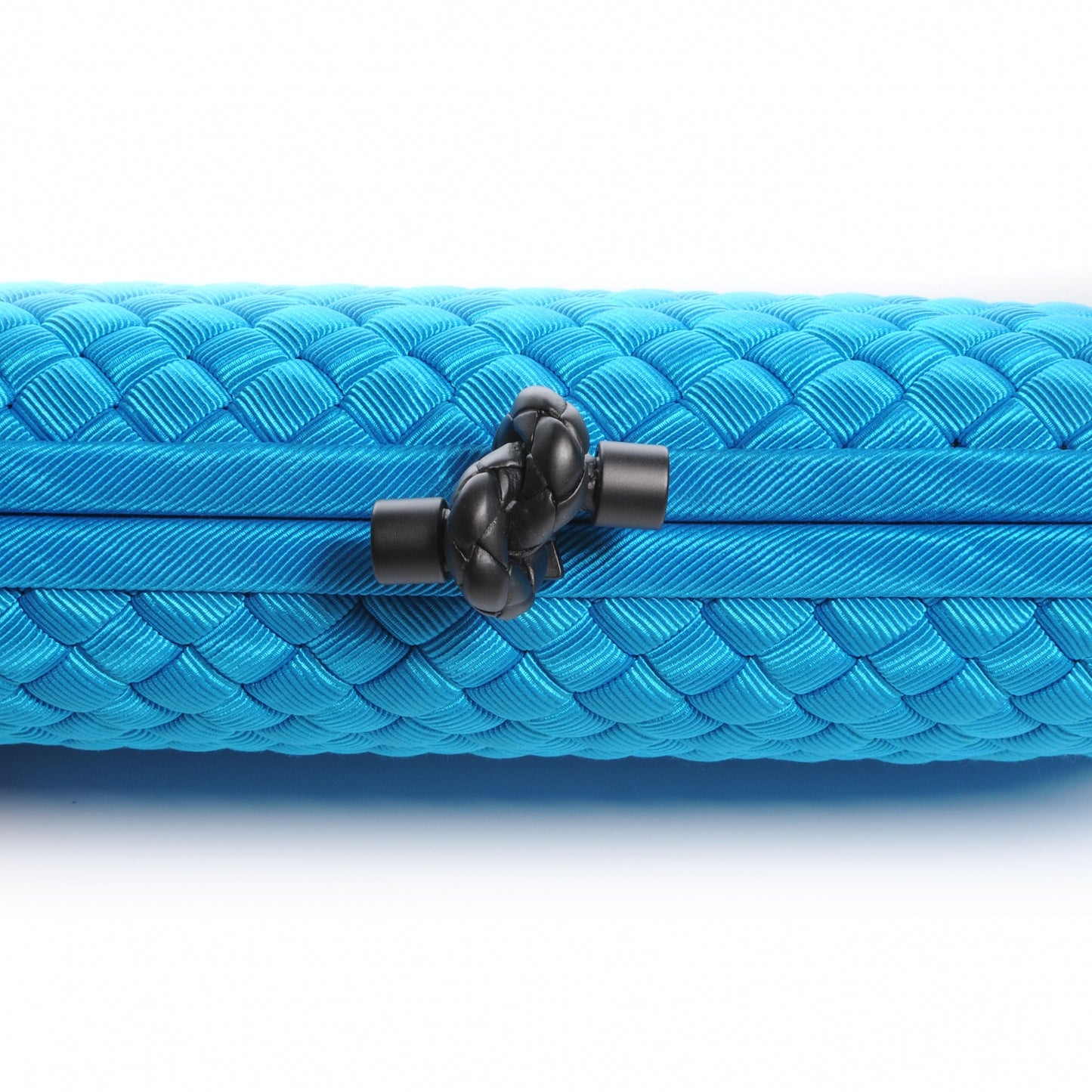Silk Moire Knot Clutch Turquoise
