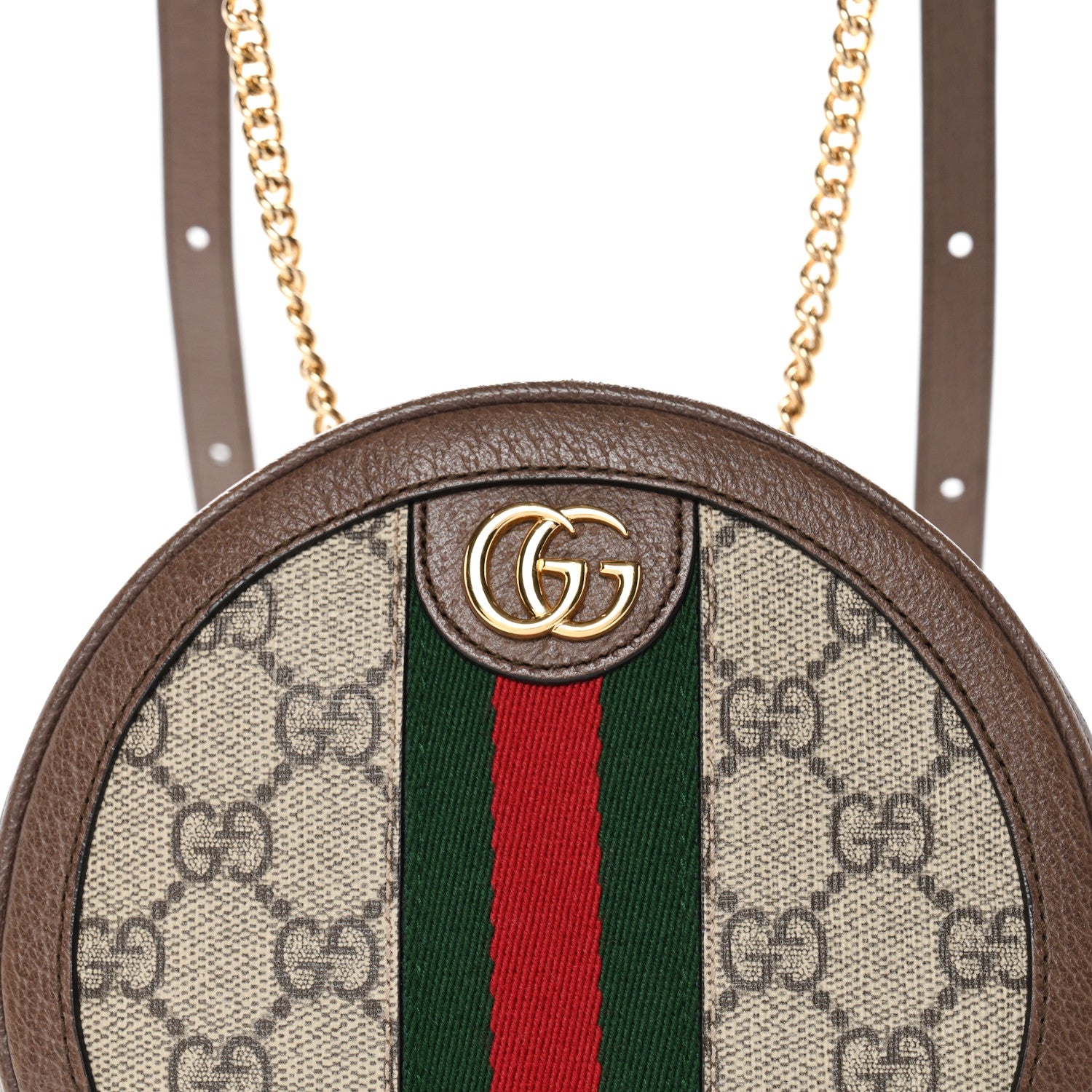 Gucci GG Supreme Monogram Web Mini Ophidia Round Backpack Brown 8 of 11