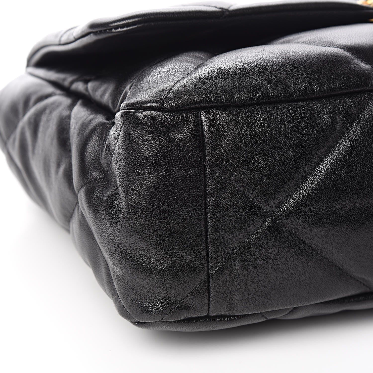 Chanel Goatskin Quilted Maxi 19 Flap Black 8 of 10