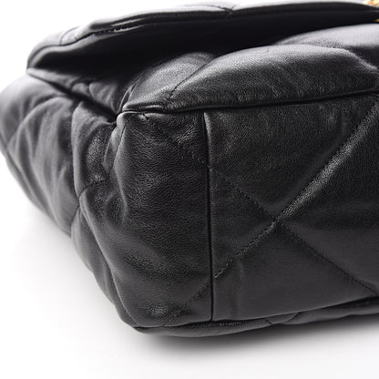 Chanel Goatskin Quilted Maxi 19 Flap Black 8 of 10