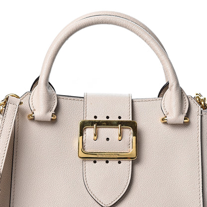 Burberry Soft Grain Calfskin Small Buckle Tote Limestone 8 of 12