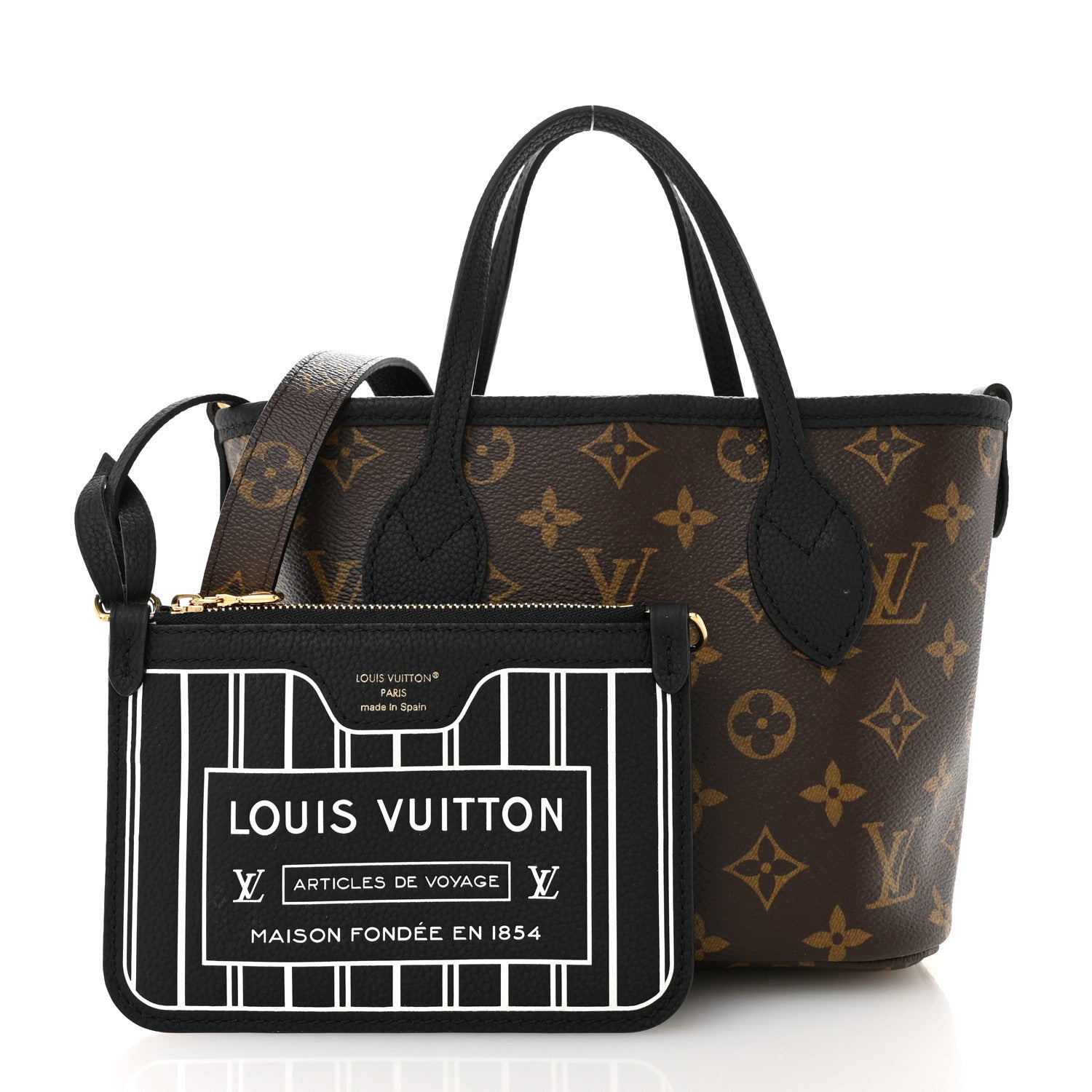 Louis Vuitton Monogram Neverfull Inside Out Bandouliere BB Black 4 of 28