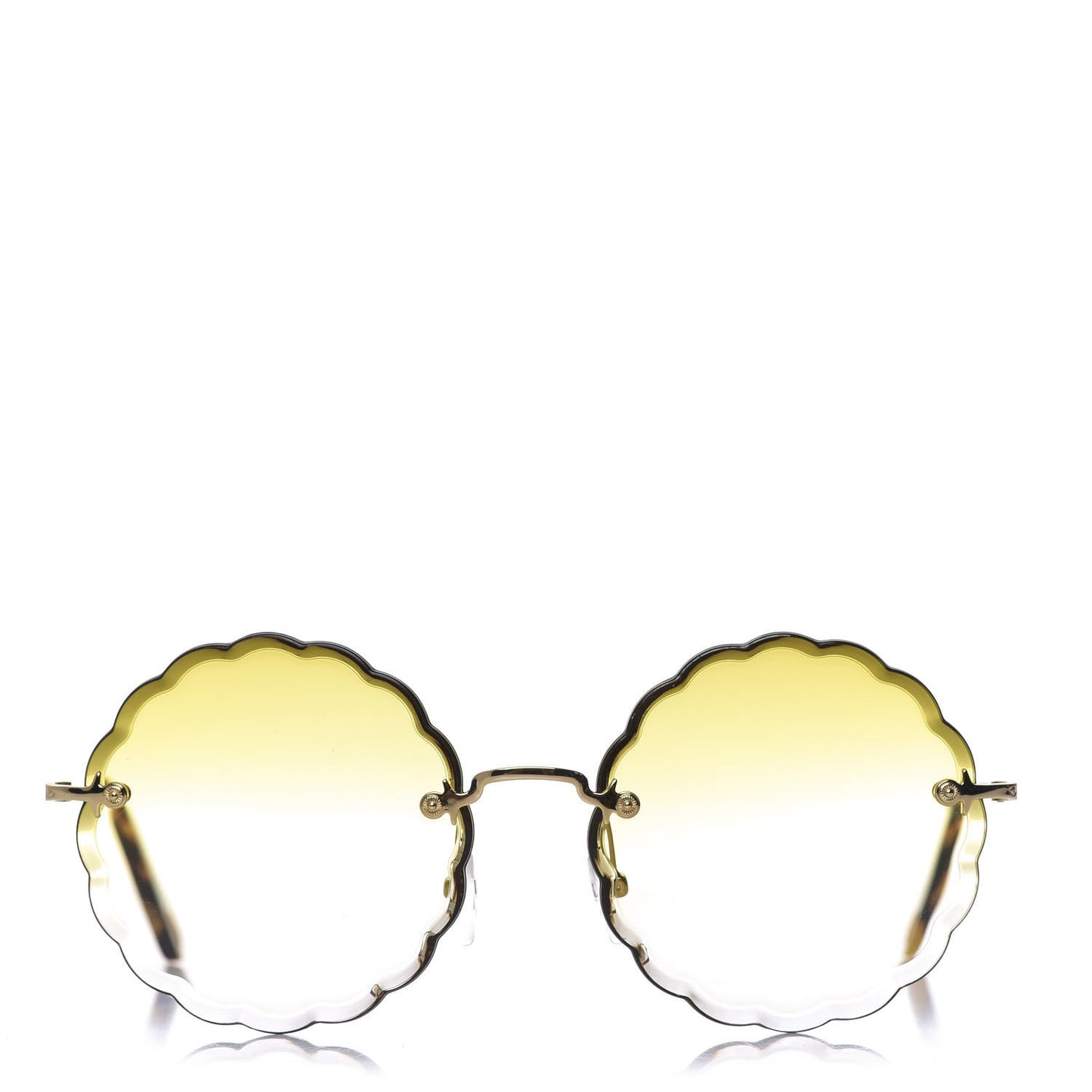 Rosie Bevelled Round Sunglasses CE142S Gold Gradient Yellow
