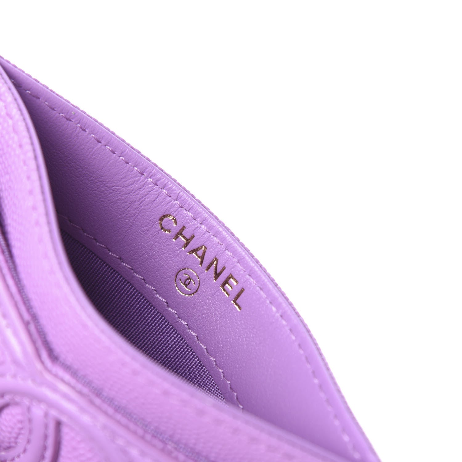 Chanel Caviar Quilted Filigree Card Holder Purple 7 of 8