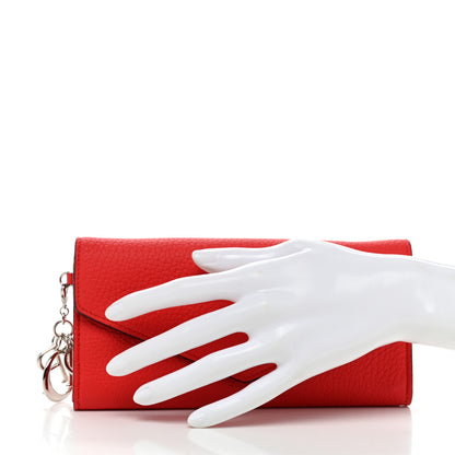 Christian Dior Bullcalf Diorissimo Slim Envelope Wallet Red 2 of 7