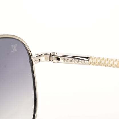 Louis Vuitton Damier Azur Conspiration Pilote Aviator Sunglasses Z0203U 6 of 6