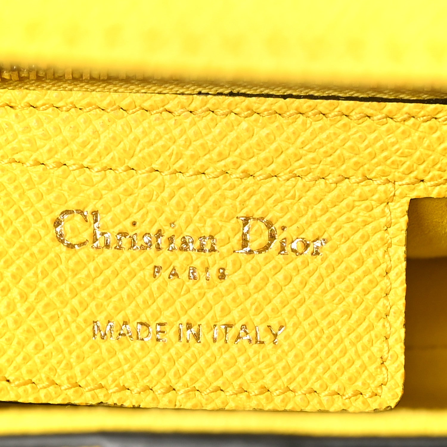 Christian Dior Grained Calfskin Saddle Bag With Strap Yellow 6 of 10