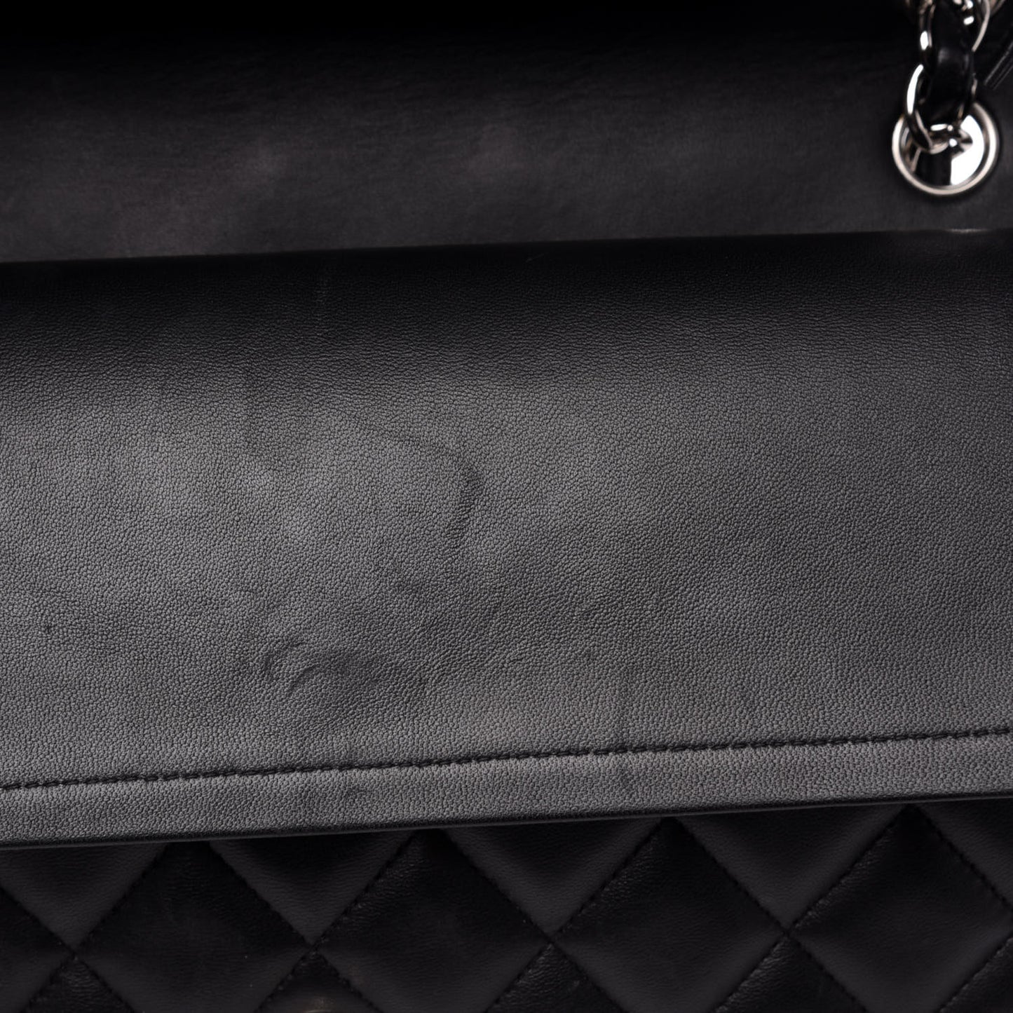 Lambskin Quilted Jumbo Double Flap Black