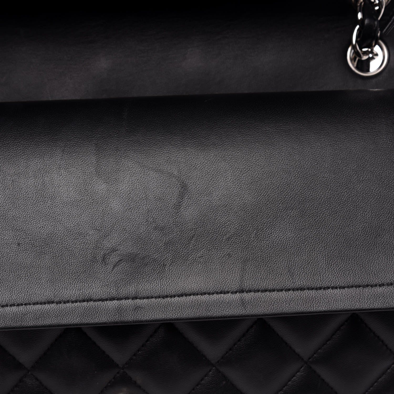 Chanel Lambskin Quilted Jumbo Double Flap Black 9 of 14