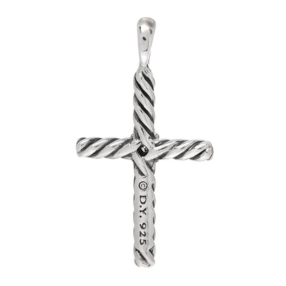 David Yurman Sterling Silver Diamond Cable Classics Cross Pendant 3 of 4