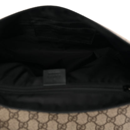 Gucci GG Supreme Monogram Web Flap Messenger Bag Black 5 of 10