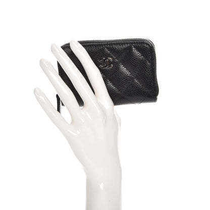 Chanel Caviar Quilted Zip Coin Purse Black 2 of 8