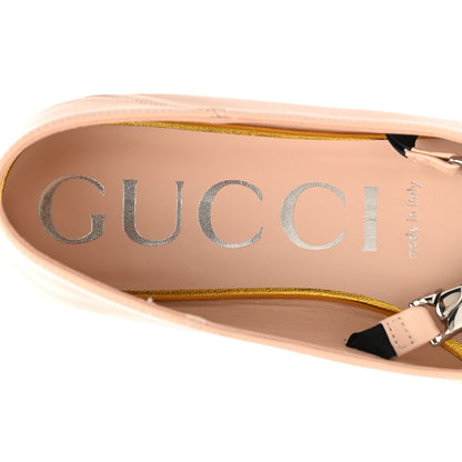 Gucci Nappa Lumiere Deva Horsebit Chain Embellished Flats 37.5 Skin Rose 7 of 9
