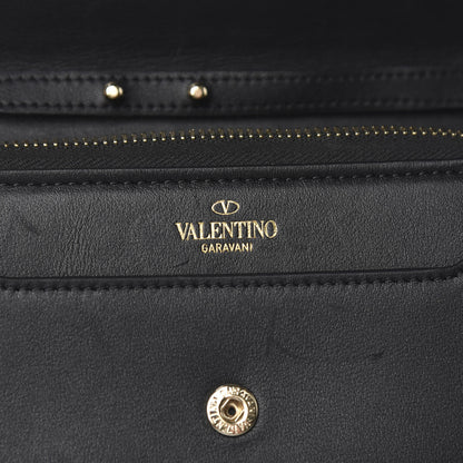 Valentino Garavani Vitello Rockstud Carry Secrets Continental Wallet On Chain Black 5 of 11