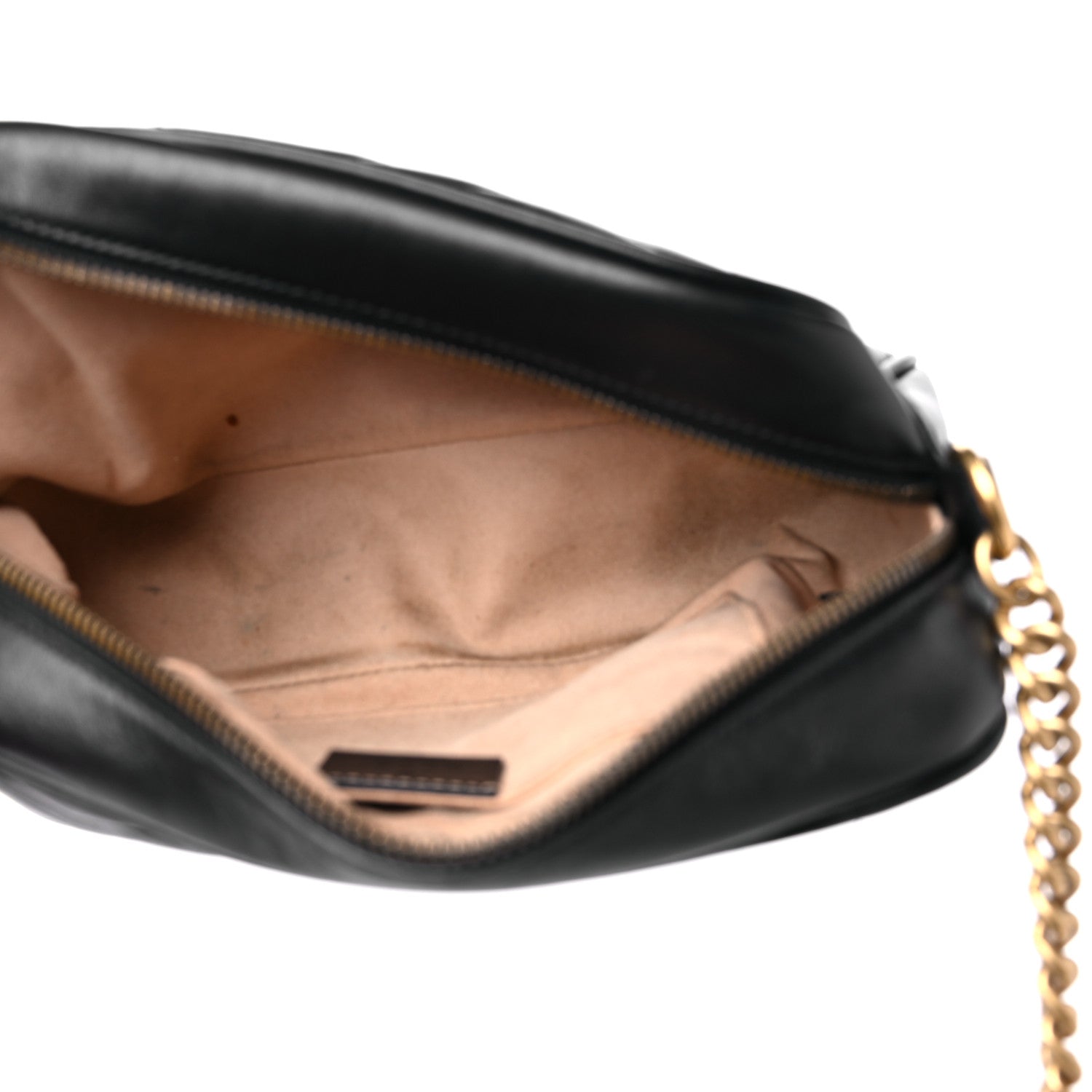 Gucci Calfskin Matelasse Small GG Marmont Chain Shoulder Bag Black 5 of 21