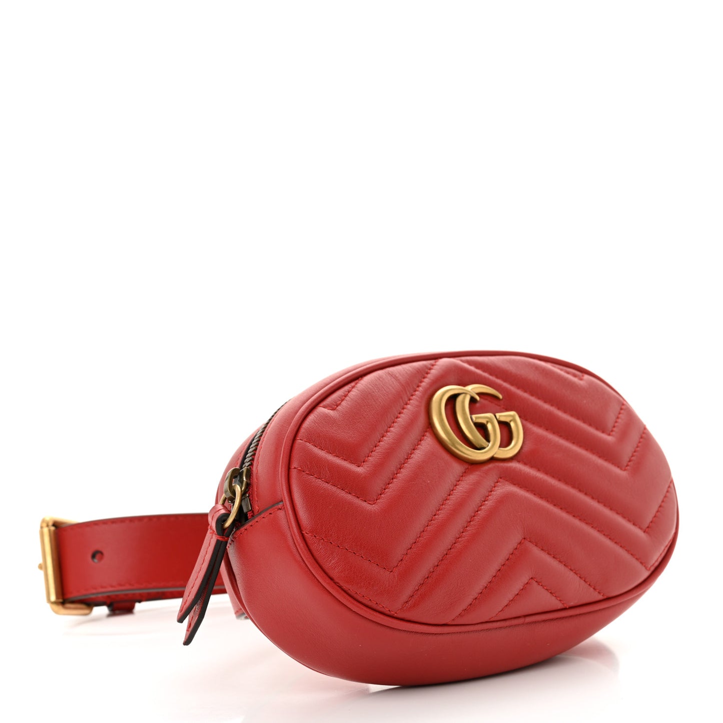 Calfskin Matelasse GG Marmont Belt Bag 85 34 Hibiscus Red