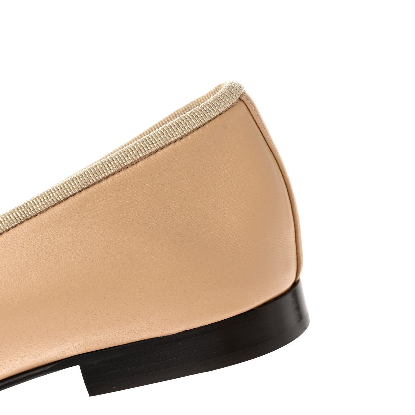 Lambskin Cap Toe CC Ballerina Flats 38 Beige Black