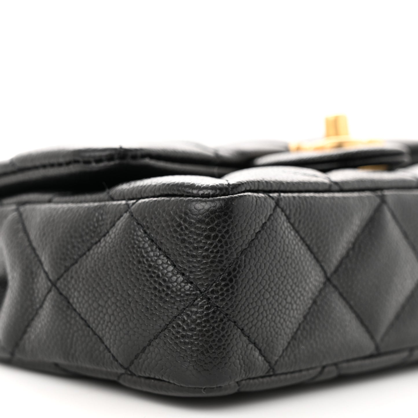 Caviar Quilted Mini Sweetheart Rectangular Flap Black