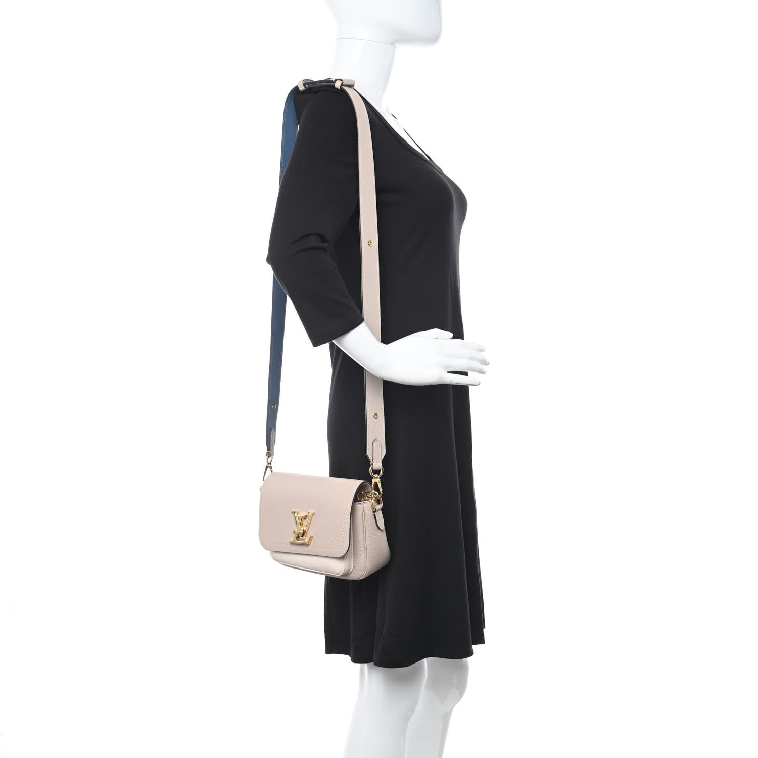 Louis Vuitton Grained Calfskin Lockme Tender Greige 2 of 9