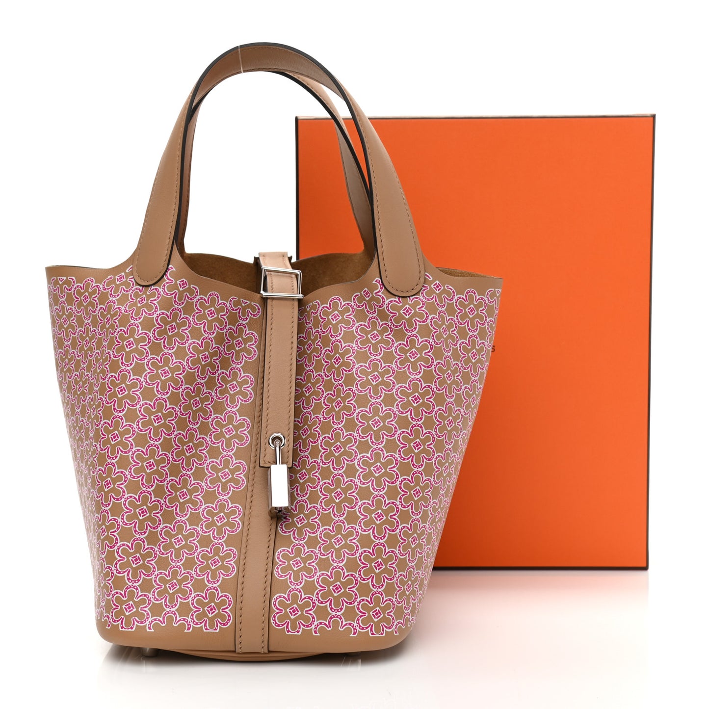 Swift Lucky Daisy Picotin Lock 18 PM Chai Rose White