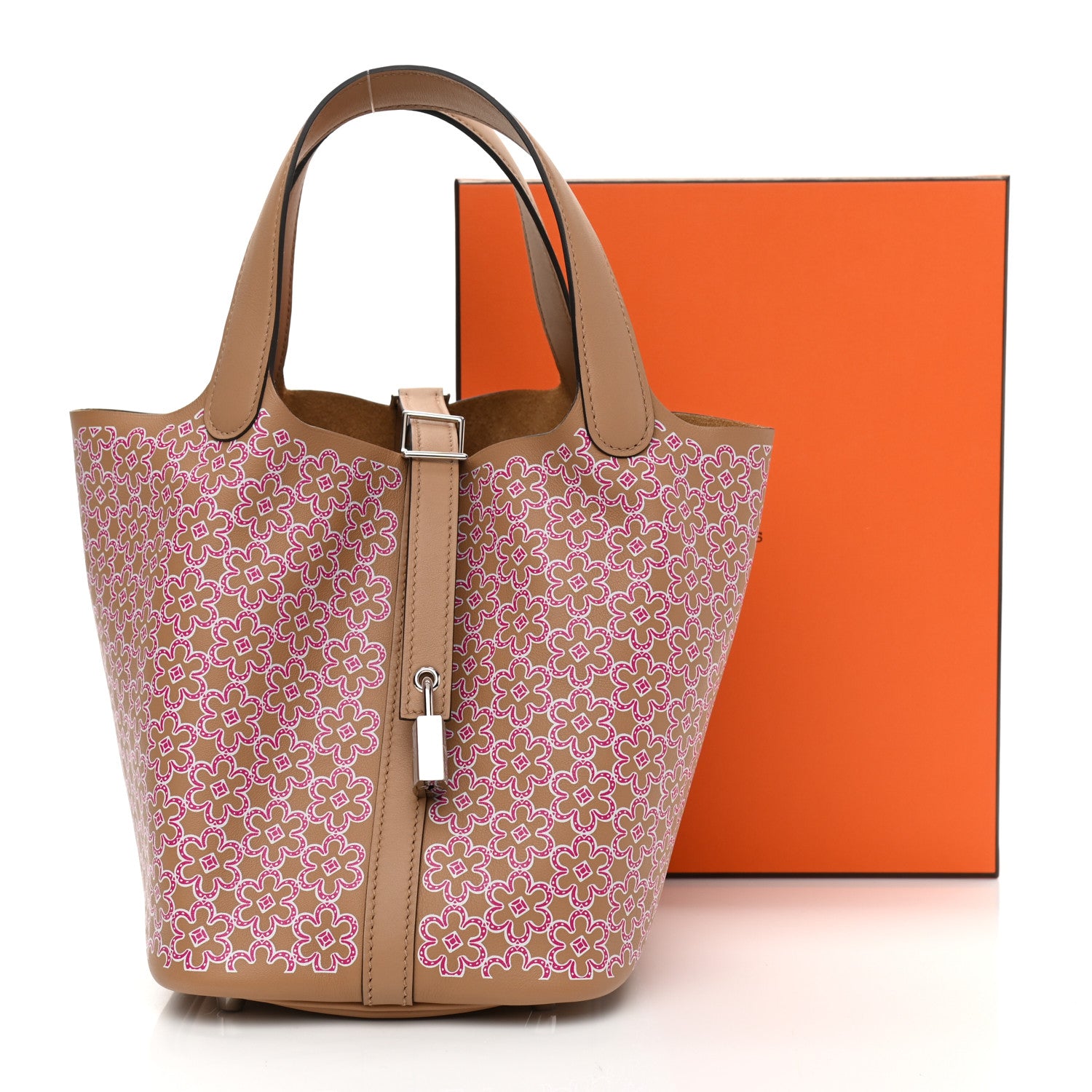 Hermes Swift Lucky Daisy Picotin Lock 18 PM Chai Rose White 9 of 9