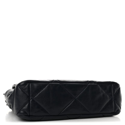 Chanel Goatskin Quilted Large Chanel 19 Flap Dark Blue 4 of 13
