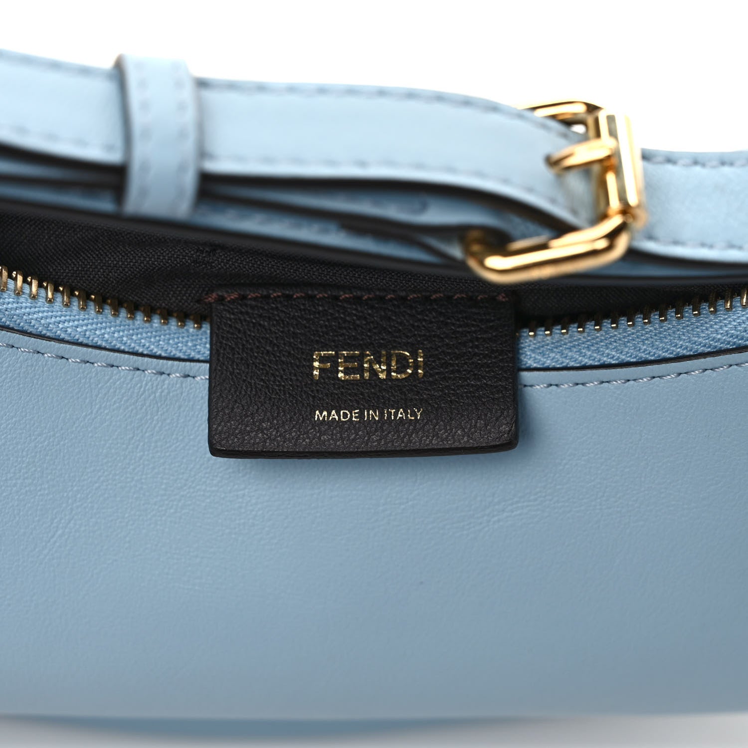 Fendi Vitello Grace Matte Small Fendigraphy Hobo Bag Azzurro Baby 6 of 9