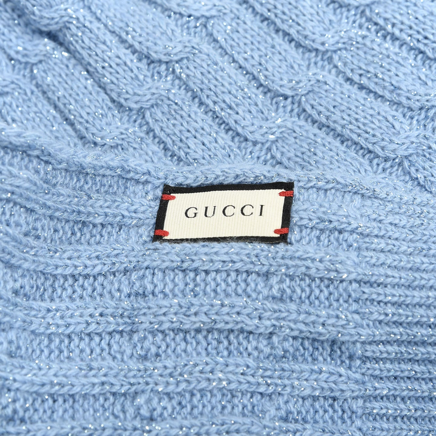 Wool Knit Shine Reg Scarf Bluette Sky Blue