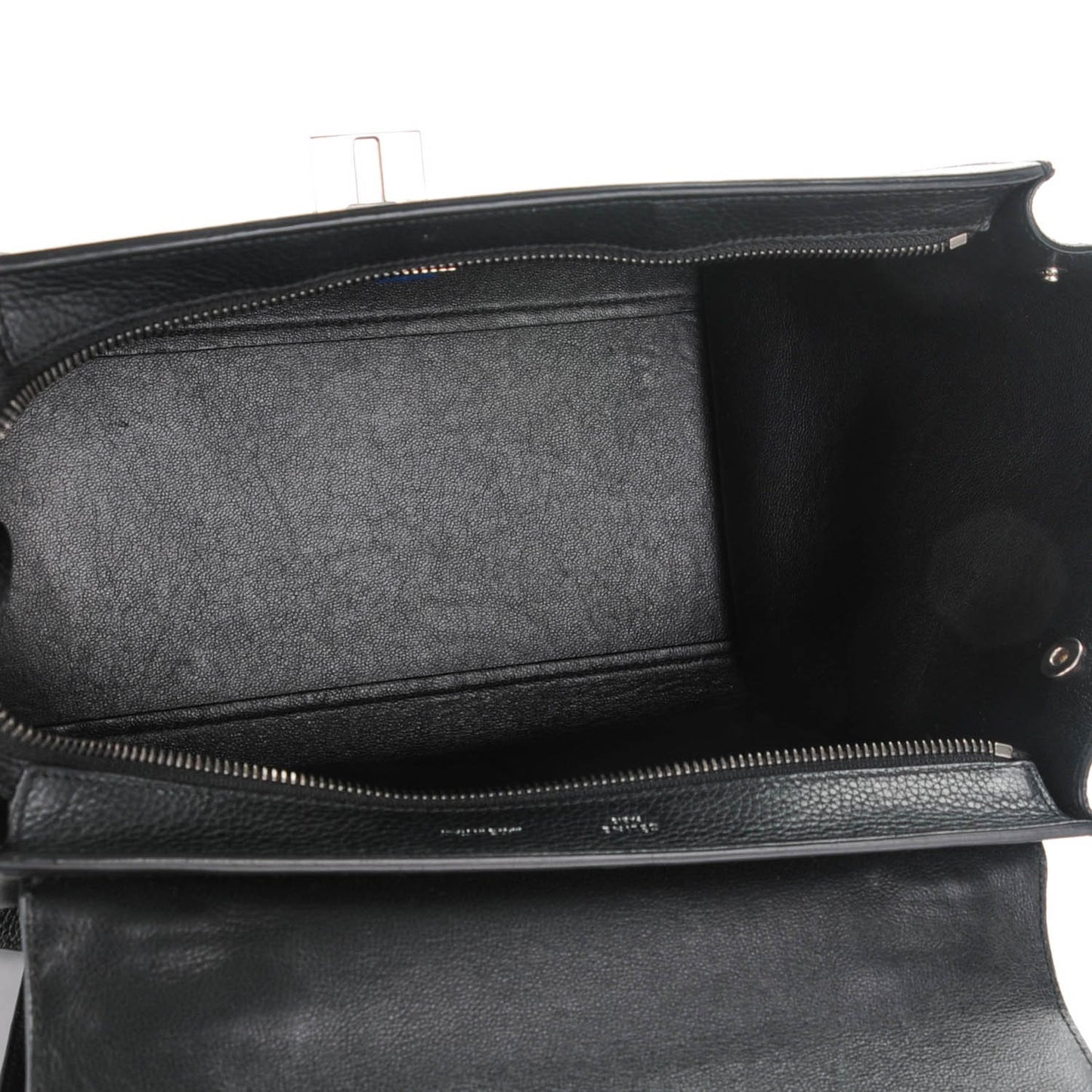 Drummed Calfskin Suede Small Trapeze Black