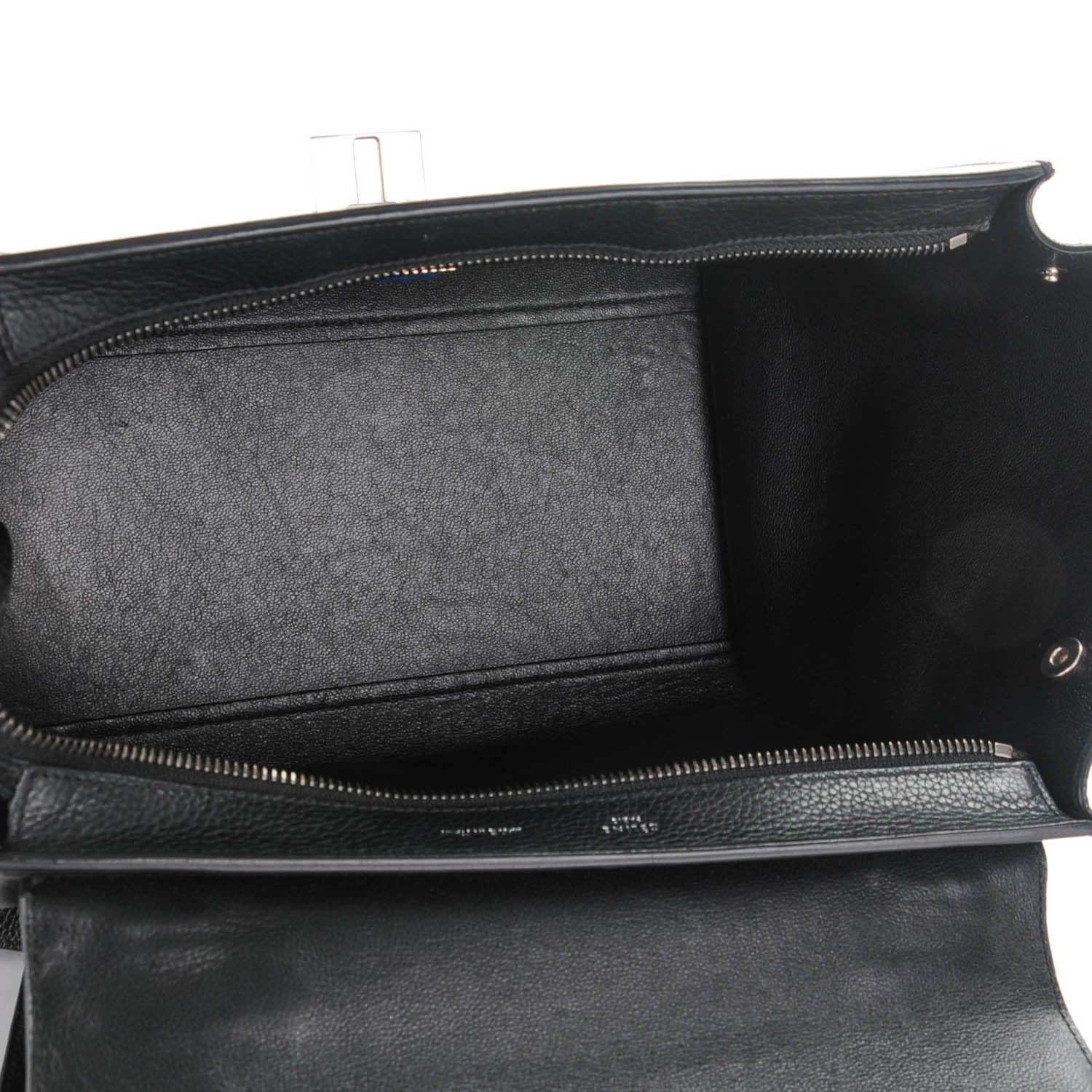 Celine Drummed Calfskin Suede Small Trapeze Black 5 of 7
