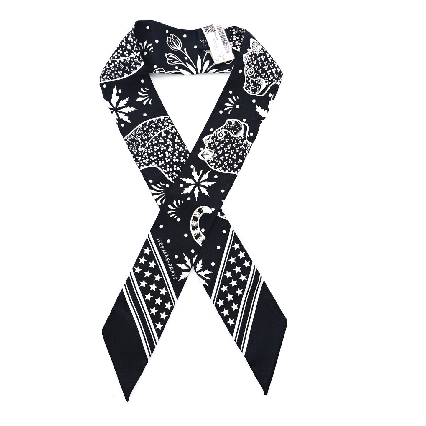 Silk Les Leopards Twilly Black White