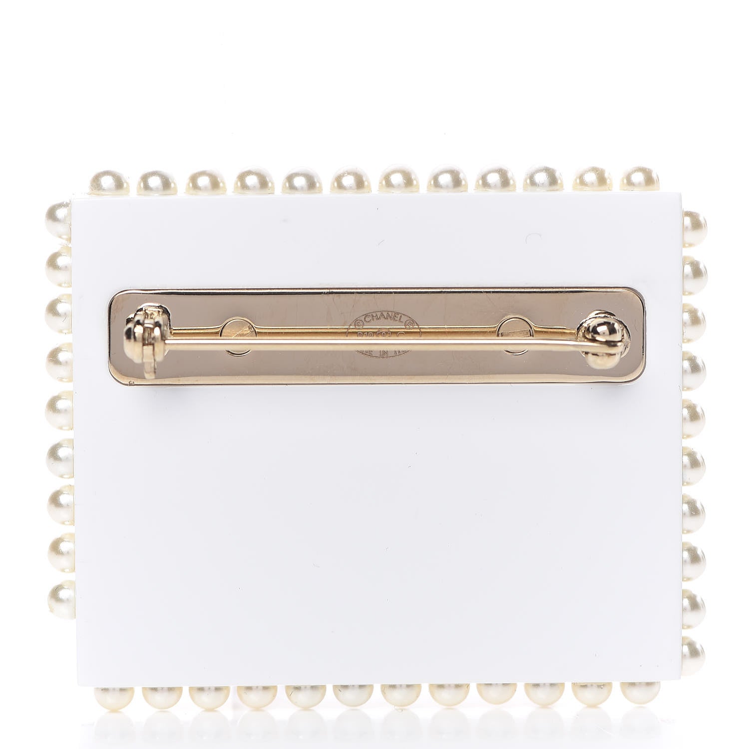 Chanel Resin Pearl Letter Brooch Black White Blue Red 3 of 5