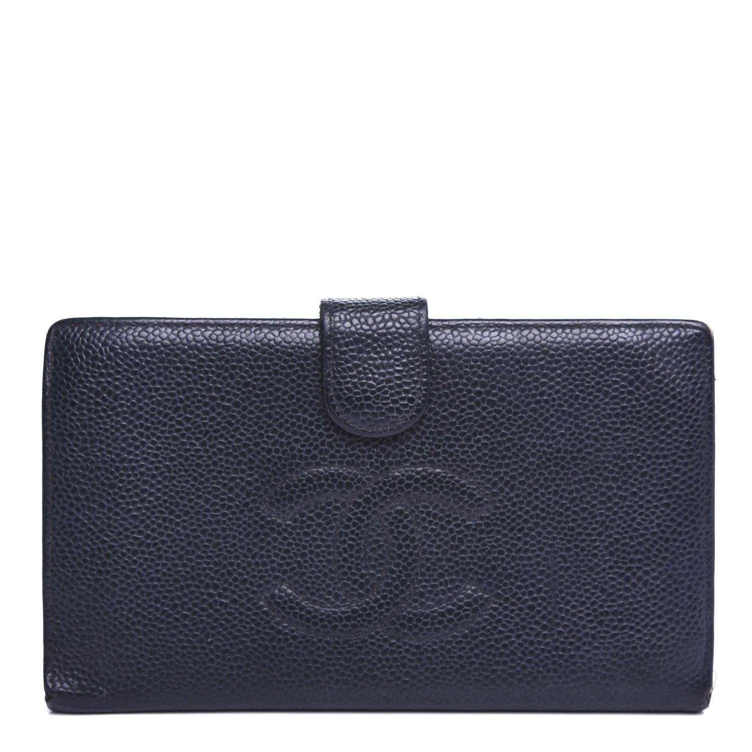 Chanel Caviar Timeless CC French Wallet Navy Blue 1 of 7