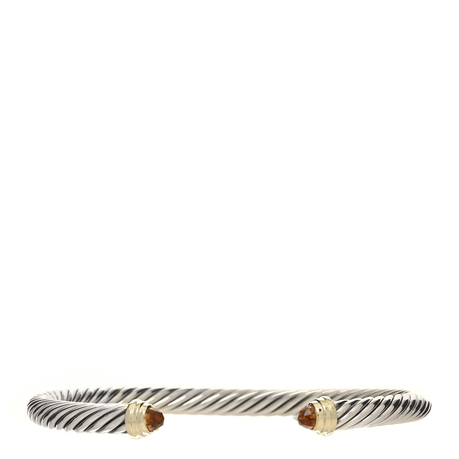 David Yurman Sterling Silver 14K Yellow Gold Citrine 5mm Cable Classics Petite Color Bracelet 1 of 4