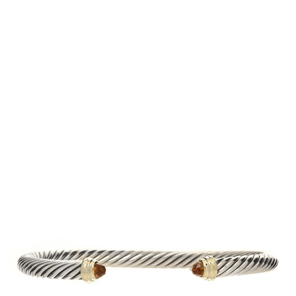 David Yurman Sterling Silver 14K Yellow Gold Citrine 5mm Cable Classics Petite Color Bracelet 1 of 4