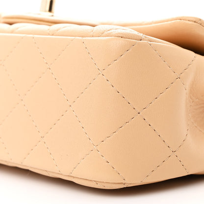 Chanel Lambskin Quilted Mini Rectangular Flap Beige 10 of 10