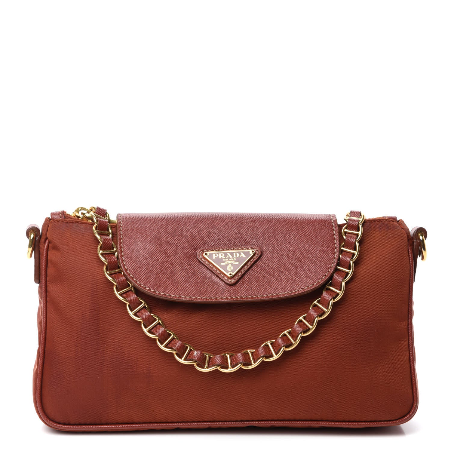 Prada Tessuto Nylon Saffiano Crossbody Bag Bacca 1 of 13