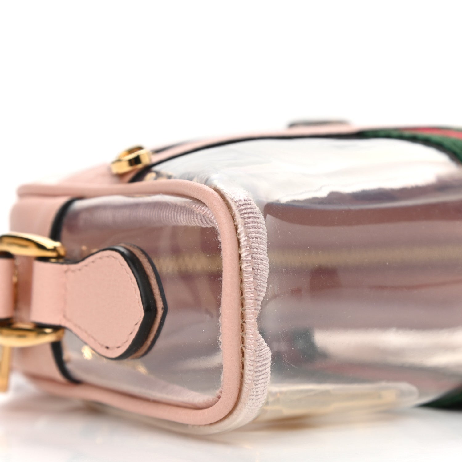 Gucci Vinyl Web Mini Ophidia Transparent Shoulder Bag Perfect Pink 7 of 8