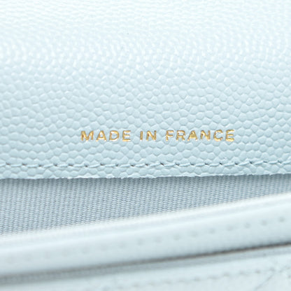 Chanel Caviar Quilted Flap Card Holder Wallet Light Blue 9 of 13