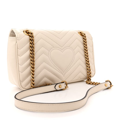Gucci Calfskin Matelasse Small GG Marmont Shoulder Bag White 3 of 12