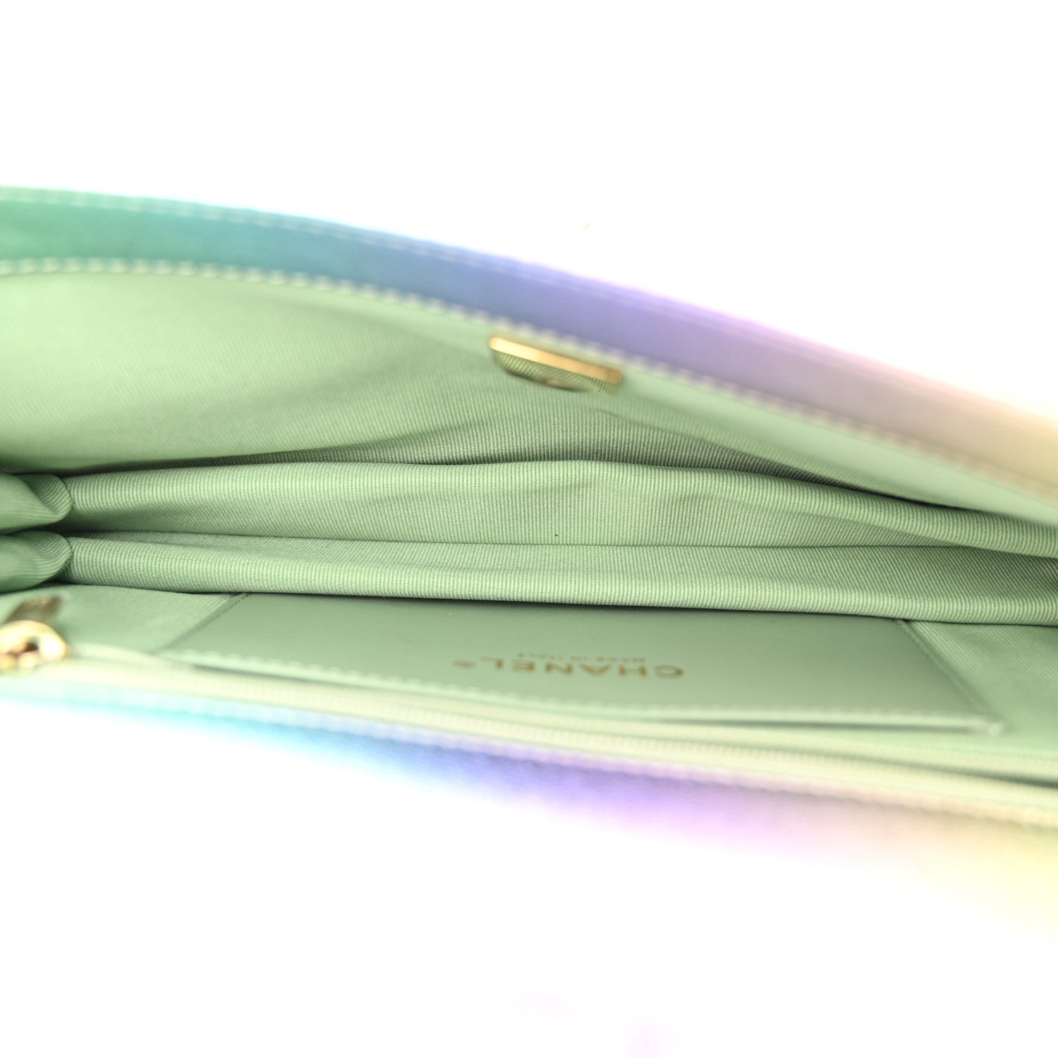 Chanel Gradient Metallic Lambskin Quilted Walking Mood Flap Bag Pink Purple Green 5 of 10