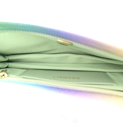 Chanel Gradient Metallic Lambskin Quilted Walking Mood Flap Bag Pink Purple Green 5 of 10