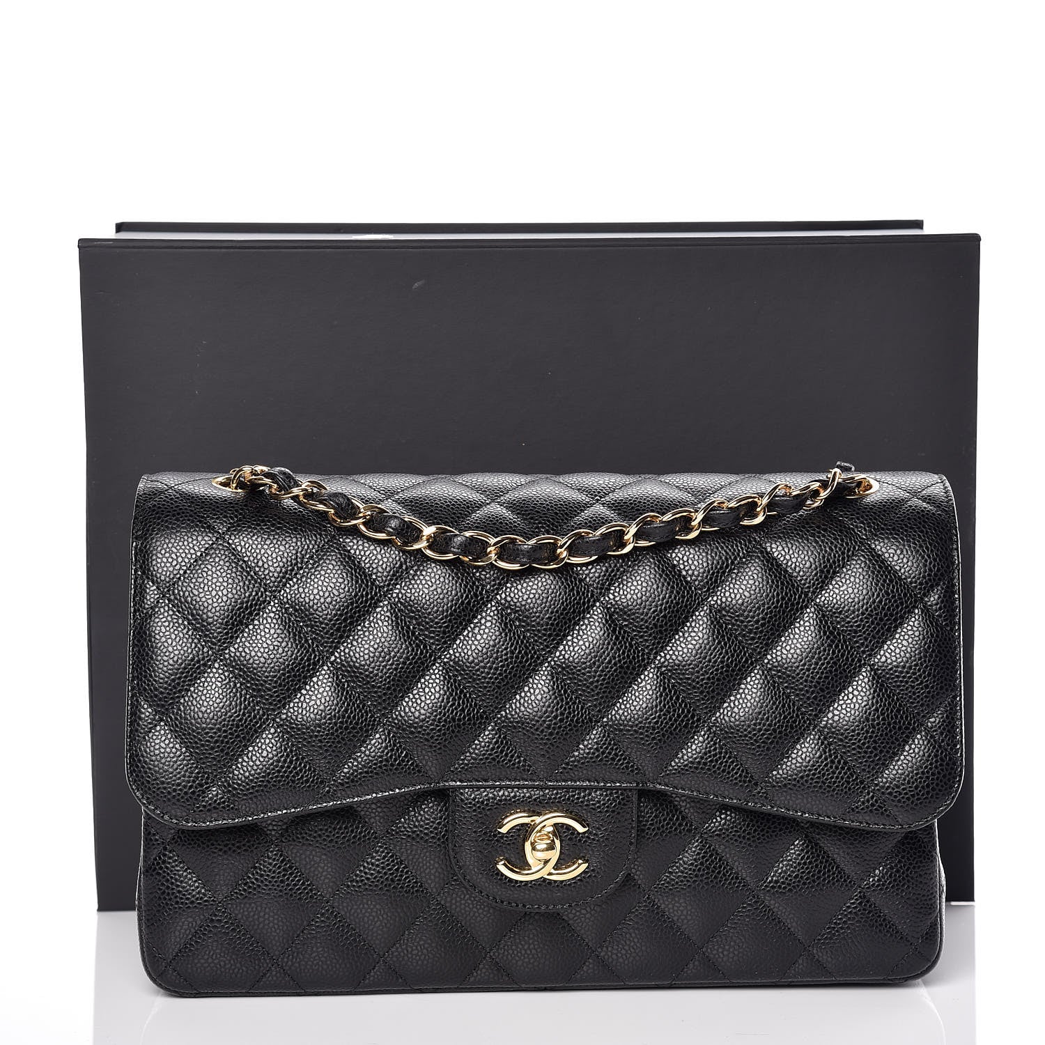 Chanel Caviar Quilted Jumbo Double Flap Black 10 of 10