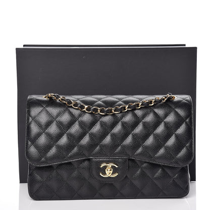 Chanel Caviar Quilted Jumbo Double Flap Black 10 of 10