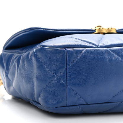 Chanel Goatskin Quilted Medium Chanel 19 Flap Dark Blue 9 of 11