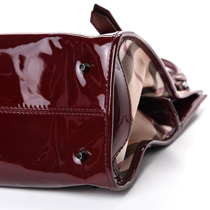 Burberry Patent Supernova Check Ashmore Tote Red 9 of 15