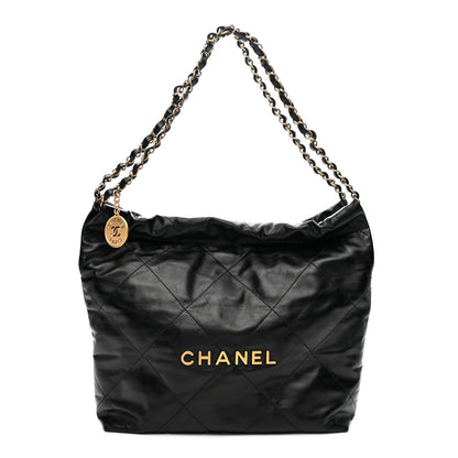 Chanel Shiny Calfskin Quilted Small Chanel 22 Black 1 of 11