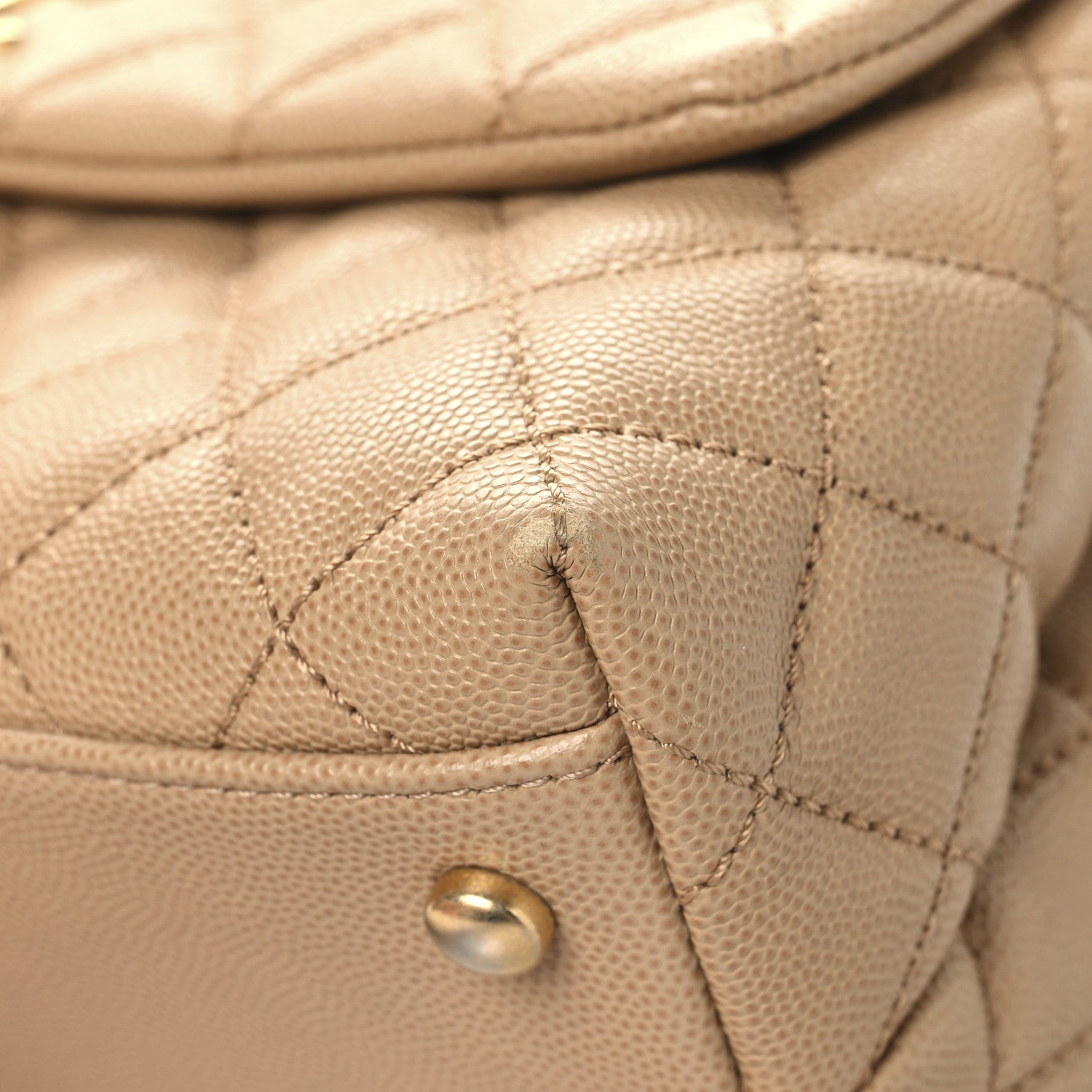 Chanel Caviar Quilted Small Coco Handle Flap Beige 11 of 11