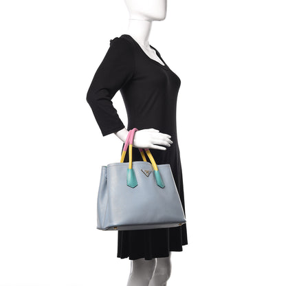 Prada Saffiano Cuir Small Double Bag Astrale Giada Multicolor 3 of 24