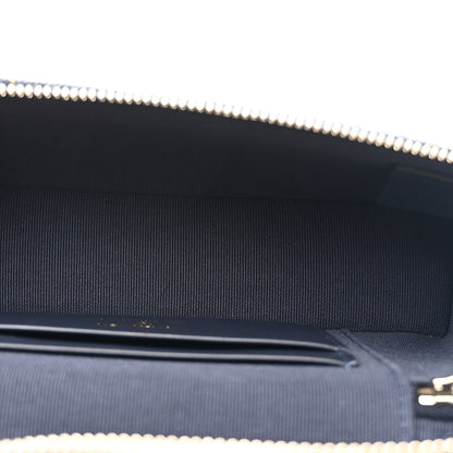 Chanel Denim Quilted Top Handle Slim Vanity Case With Chain Dark Blue Orange 5 of 11